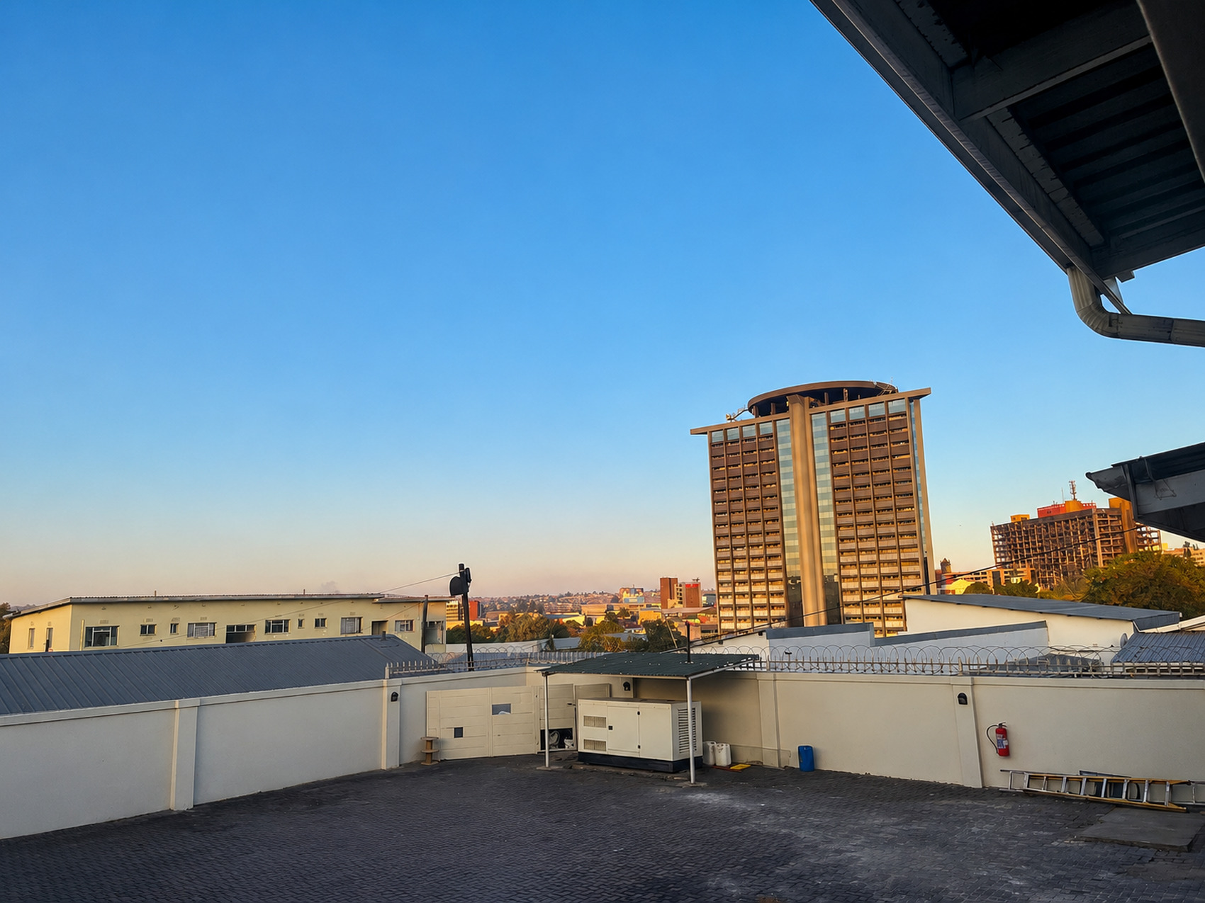 View across central Mthatha from Le Pearl Boutique Hotel